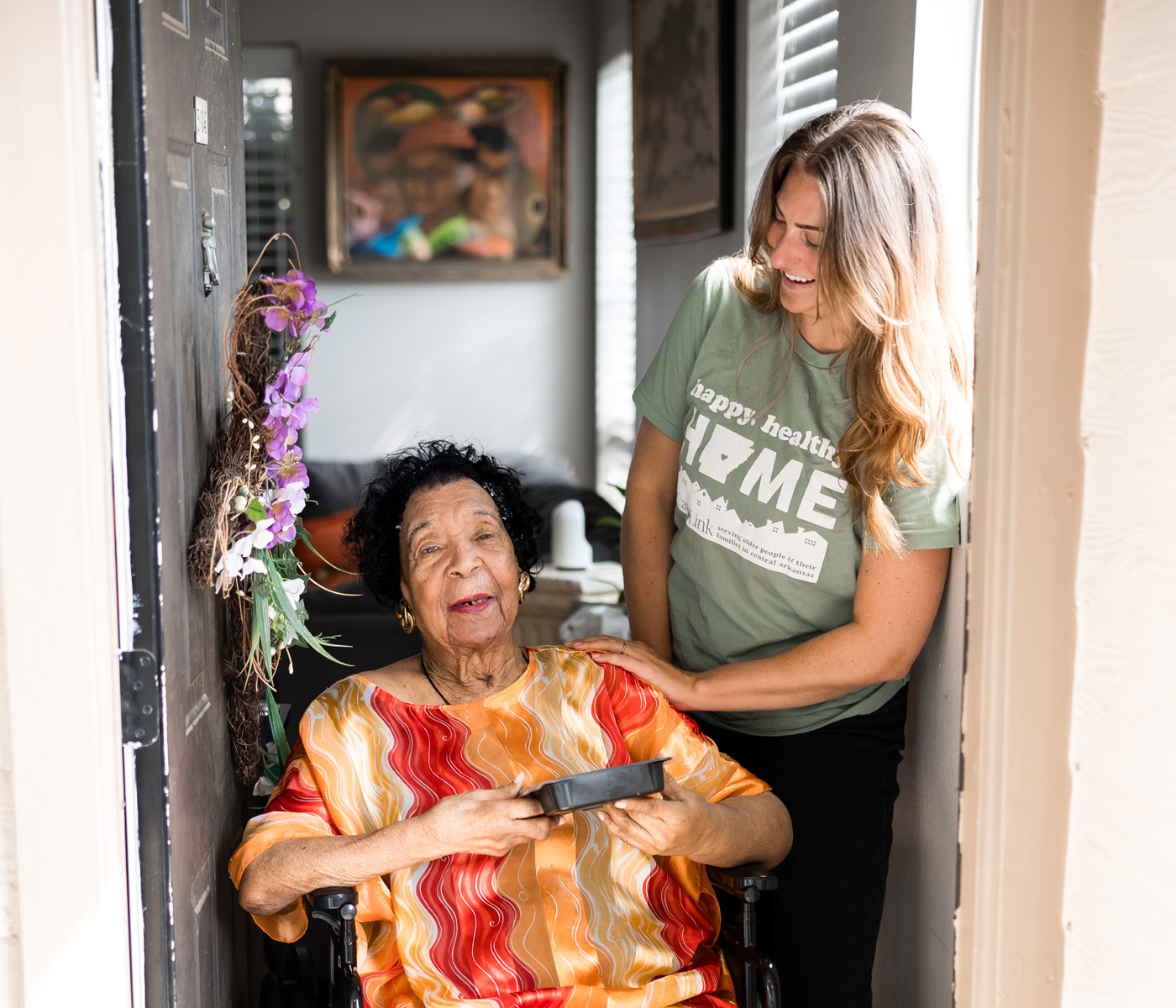 Meals on Wheels volunteer and recipient