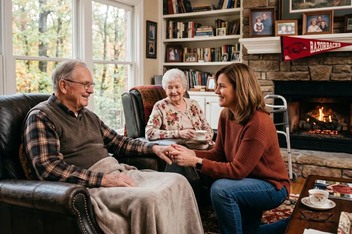 Family caregiver assisting an older adult at home, representing the five core responsibilities of a family caregiver